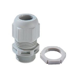 Wiska Grey Cable Gland M12 with Locknut