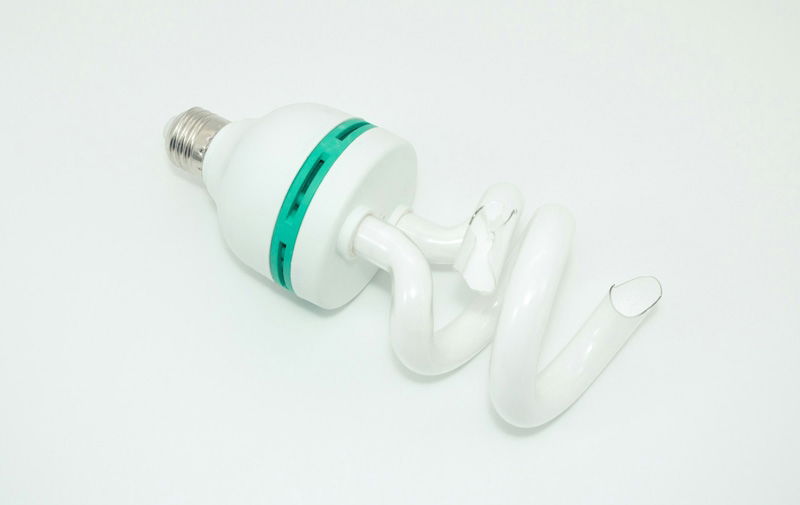 Broken Compact Fluorescent Bulb