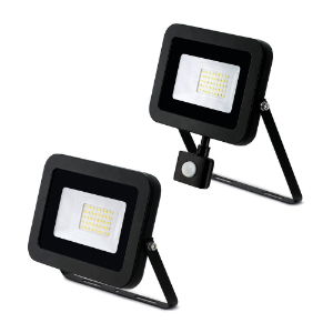 JCC LED Floodlight - 30W, PIR Optional, 4000K, IP65, Black ideal for security lighting and domestic outdoor applications