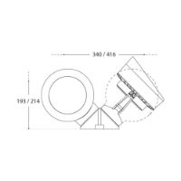 Tommy-EL Twin Wall Spotlight Technical Drawing Fumagalli