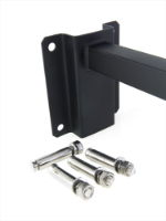 Black Floodlight Wall Bracket Close Up with Coach Bolts