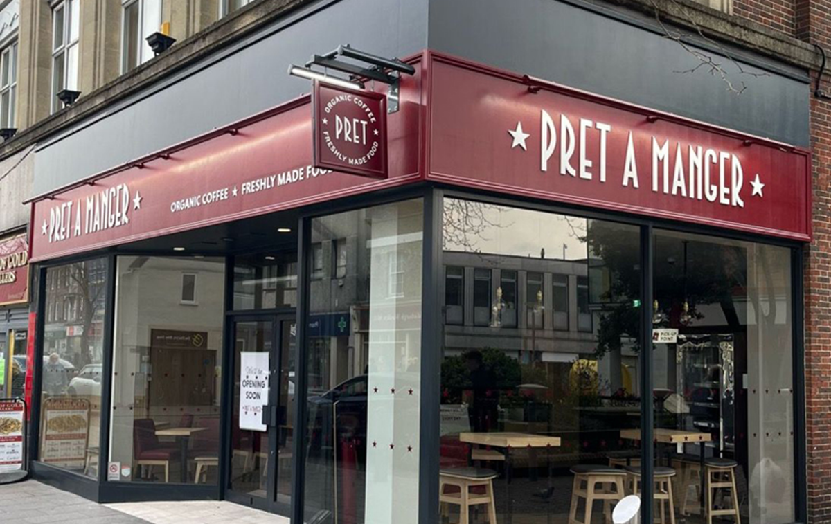 Nanolight LED Sign Light Installed At Pret A Manger Illuminating commercial signage