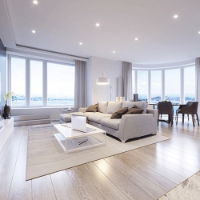 JCC V50 LED Downlight - 7W, Fire Rated, IP65, 3000K/4000K, 3 Bezels Installed in the living room