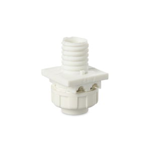 E10 Cabochon Lamp Holder - Screw On Nut, White