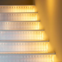 Warm White LED Strip Installed In Staircase